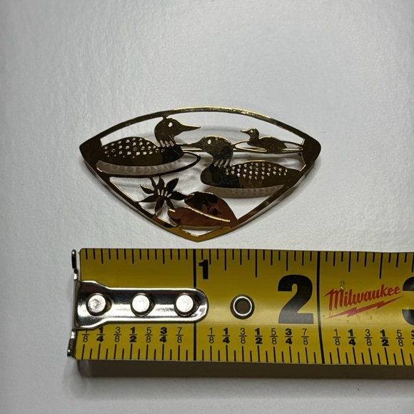 Vintage Ducks Gold Tone Bird Pin Brooch - Picture 3 of 4